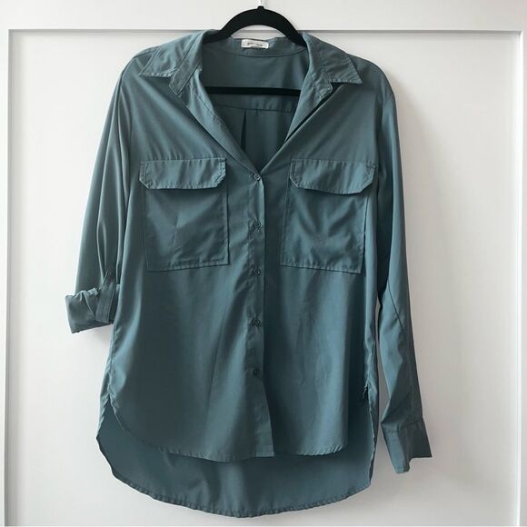 Mittoshop Teal Button Up - Size M - Picture 1 of 9